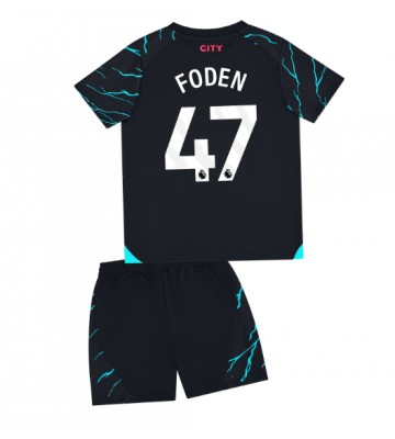 Manchester City Phil Foden #47 Replica Third Stadium Kit for Kids 2023-24 Short Sleeve (+ pants)